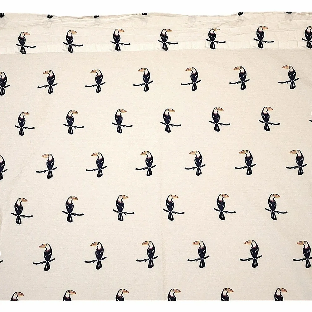 Martha‎ Stewart Flat Sheet Twin WHIM Toucan Bird Kids White Tropical Cotton Bed